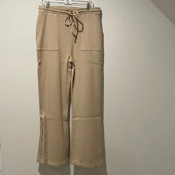 NWT Victoriouslogan The Drop XXL Beige Knit Lounge Pants Drawstring Pockets - Picture 1 of 5